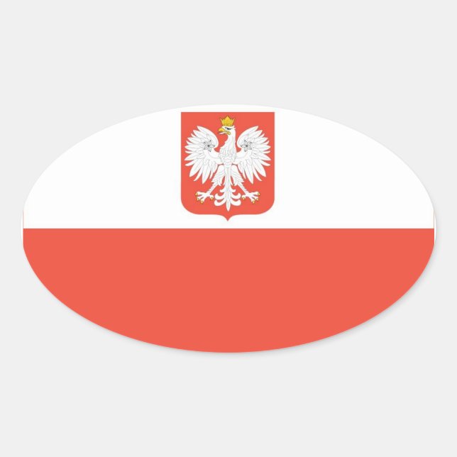 Poland National Flag Oval Sticker (Front)