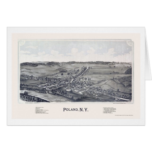 Poland, NY Panoramic Map - 1890 (Front Horizontal)