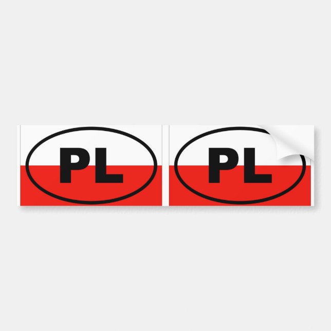 Poland PL European oval Bumper Sticker (Front)