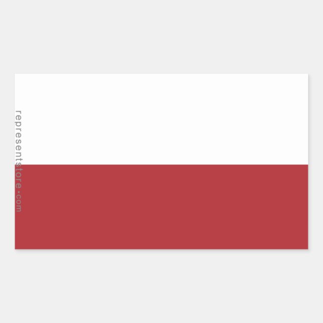 Poland Plain Flag Rectangular Sticker (Front)