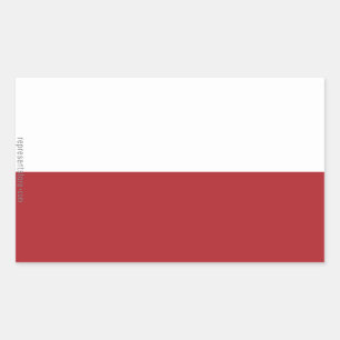 Poland Plain Flag Rectangular Sticker