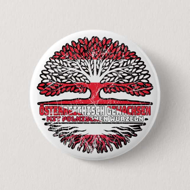 Poland Pole Österreichische Baum 6 Cm Round Badge (Front)