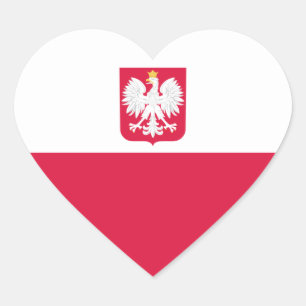 Poland/Pole/Polish Flag Heart Sticker