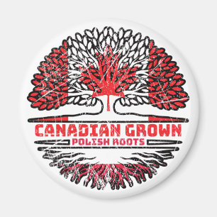 Poland Polish Canadian Canada Tree Roots Flag Magnet