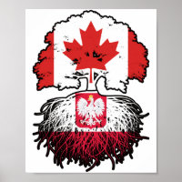 Poland Polish Canadian Canada Tree Roots Flag