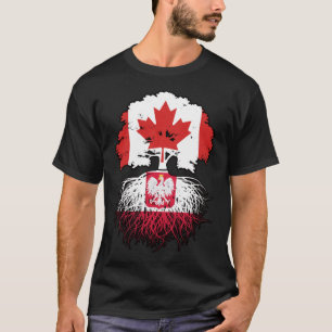 Poland Polish Canadian Canada Tree Roots Flag T-Shirt