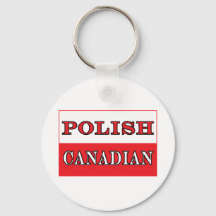 Poland Polish Canadian Flag Key Ring