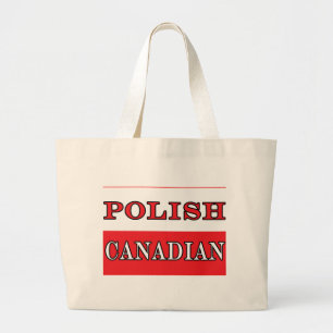 Poland Polish Canadian Flag Large Tote Bag