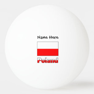 Poland Polish Flag Black Personalisation Ping Pong Ball