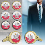 Poland & Polish Flag fashion, business /sports Gold Finish Cufflinks<br><div class="desc">Cufflinks/Shirt Studs: Polish Flag & Eagle,  Poland fashion - love my country,  travel,  holiday,  national patriots / sports fans</div>
