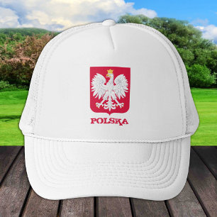 Poland & Polish Flag Hat, Eagle Herb Polski Trucker Hat