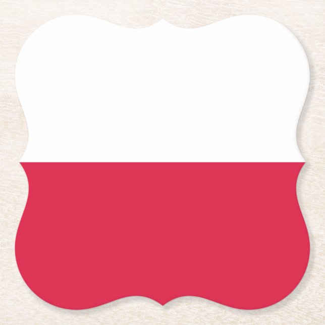Poland (Polish) Flag Paper Coaster (Front)