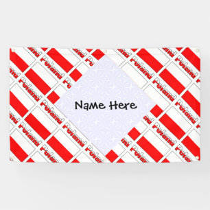 Poland Polish Flag Tiled Black Personalisation Banner