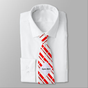 Poland Polish Flag Tiled Black Personalisation  Tie