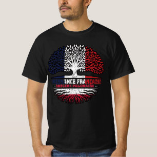 Poland Polish French France Tree Roots Flag T-Shirt