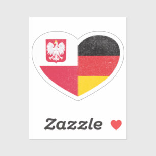 Poland Polish Germany German Heart Love Flag