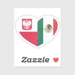 Poland Polish Mexico Mexican Heart Love Flag