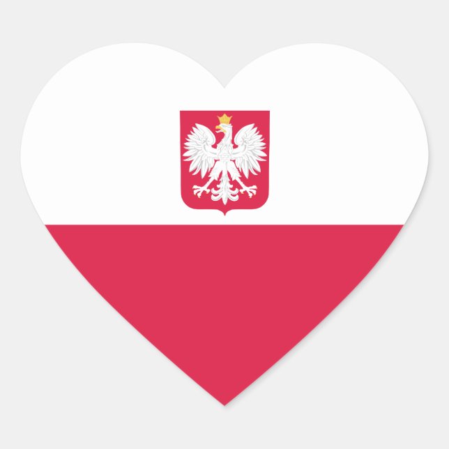 Poland/Polish/Pole Heart Flag Heart Sticker (Front)