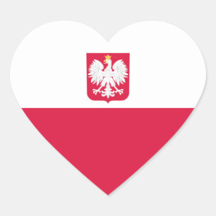 Poland/Polish/Pole Heart Flag Sticker