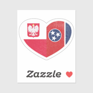 Poland Polish Tennessee Tennessean Heart Love Flag