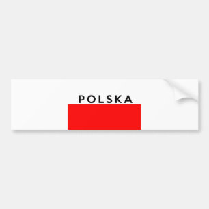 poland polska flag country polish text name bumper sticker