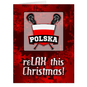 Poland Polska Lacrosse Shield Christmas Card