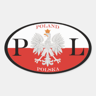 Poland Polska PL Oval Sticker