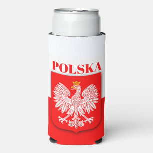 Poland Polska Polish Emblem Eagle  Seltzer Can Cooler