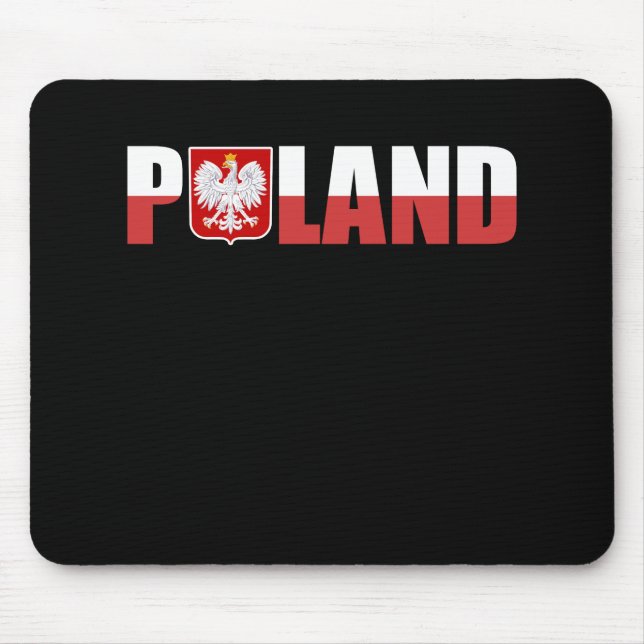 Poland Polska Polish Flag Souvenir Gift Love Mouse Pad (Front)