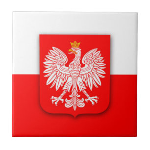 Poland Polska Red White Eagle Polish Ceramic Tile