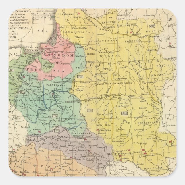 Poland, Prussia, and Hungary Square Sticker (Front)