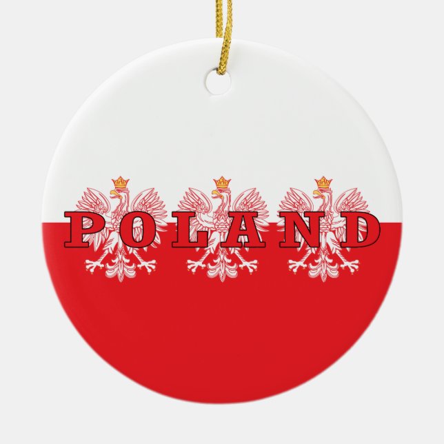 Poland Red Eagles Ceramic Ornament (Front)