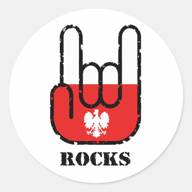 Poland Rocks Classic Round Sticker (Front)