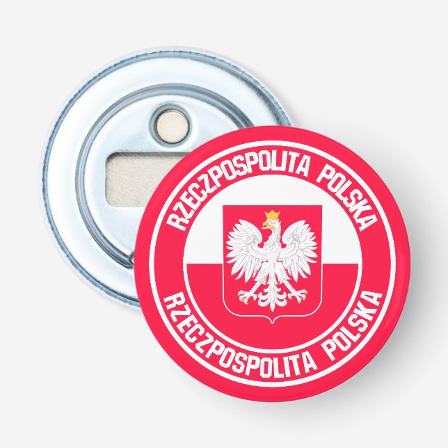 Poland Round Emblem Bottle Opener (Front)