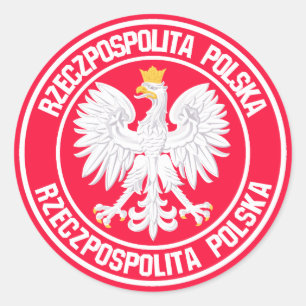 Poland Round Emblem Classic Round Sticker