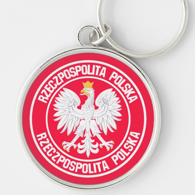 Poland Round Emblem Key Ring (Front)