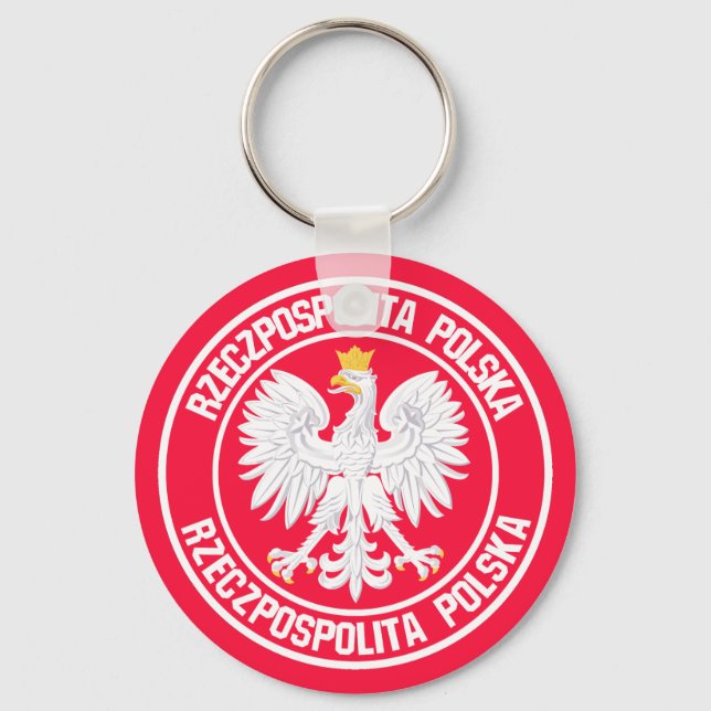 Poland Round Emblem Key Ring (Front)