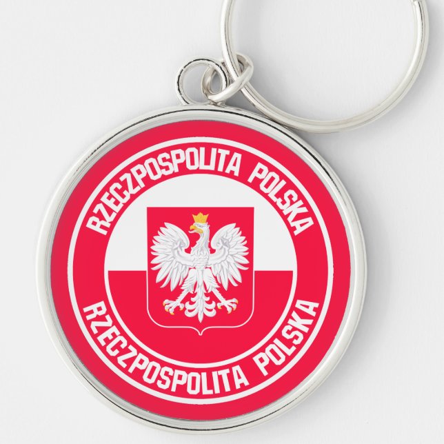 Poland Round Emblem Key Ring (Front)