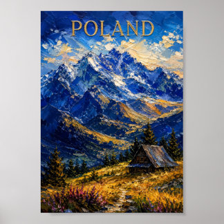 Poland: Scenic Alpine Tatra Mountain Art Souvenir Poster