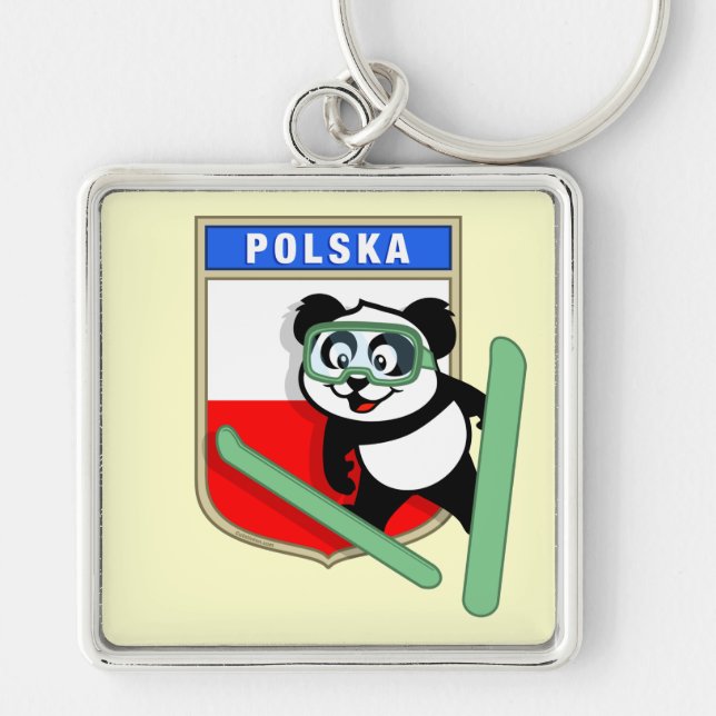 Poland Ski-jumping Panda Key Ring (Front)