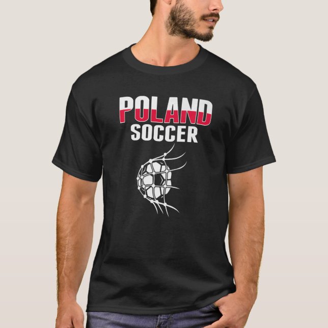 Poland Soccer Ball In Net Goal  Polish Football Su T-Shirt (Front)
