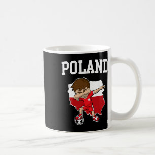 Poland Soccer Dabbing Footbyll Polska Polish Kids Coffee Mug
