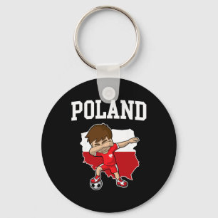 Poland Soccer Dabbing Footbyll Polska Polish Kids Key Ring