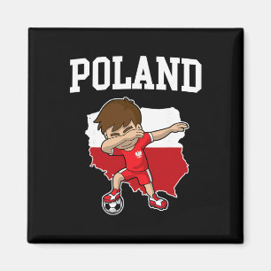 Poland Soccer Dabbing Footbyll Polska Polish Kids Magnet