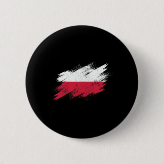 Poland Soccer Fan Tattered Flag National Pride 6 Cm Round Badge