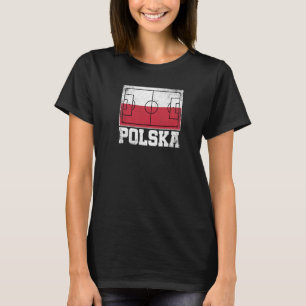 Poland Soccer Field Country Flag Polska Polish Pri T-Shirt