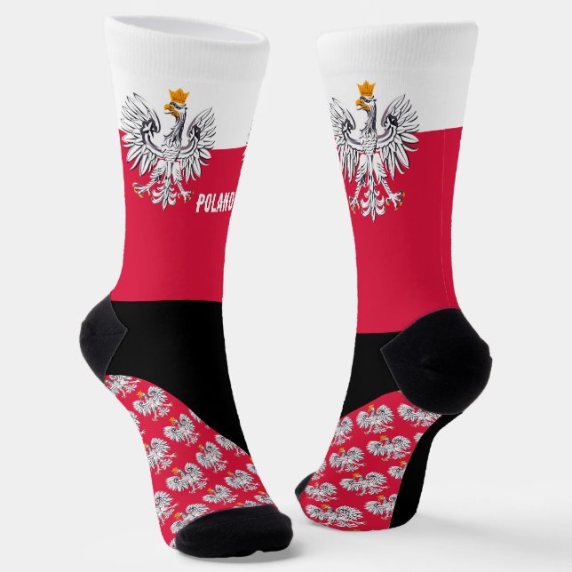 Poland Socks, Polish flag patriotic / sports Socks (Angled)