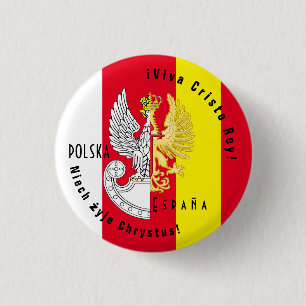 POLAND-SPAIN FRIENSHIP 3 CM ROUND BADGE