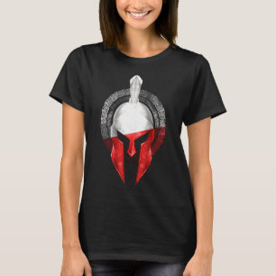 Poland Spartan Helmet Polska Sparta Gladiator Flag T-Shirt