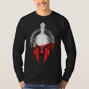 Poland Spartan Helmet Polska Sparta Gladiator Flag T-Shirt
